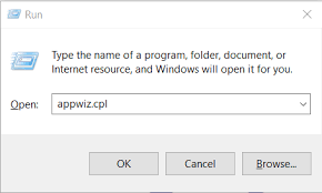 enter appwiz.cpl in the run window.