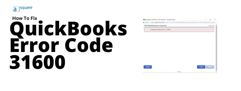 QuickBooks Error Code 31600