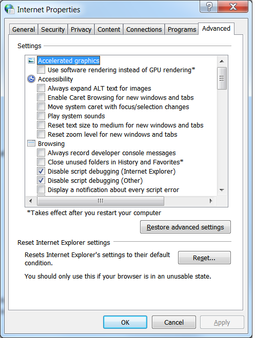 select advanced under the security tab to fix error 15240