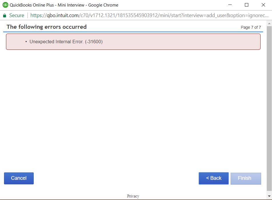 What Is The QuickBooks Error Code 31600?