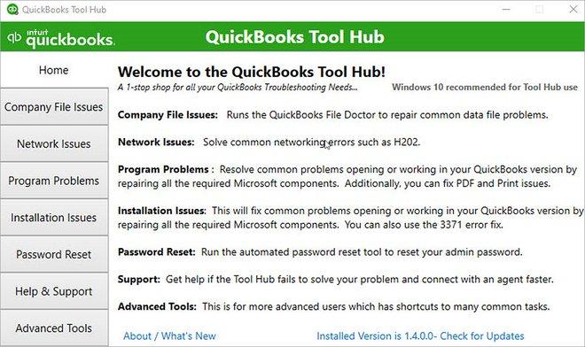 open the QuickBooks tool hub application