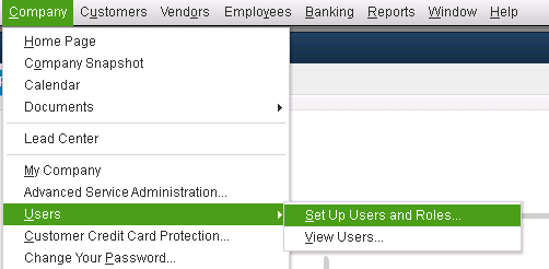 click Setup Users and Roles