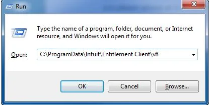 Type C:\ProgramData\Intuit\Entitlement Client\v8