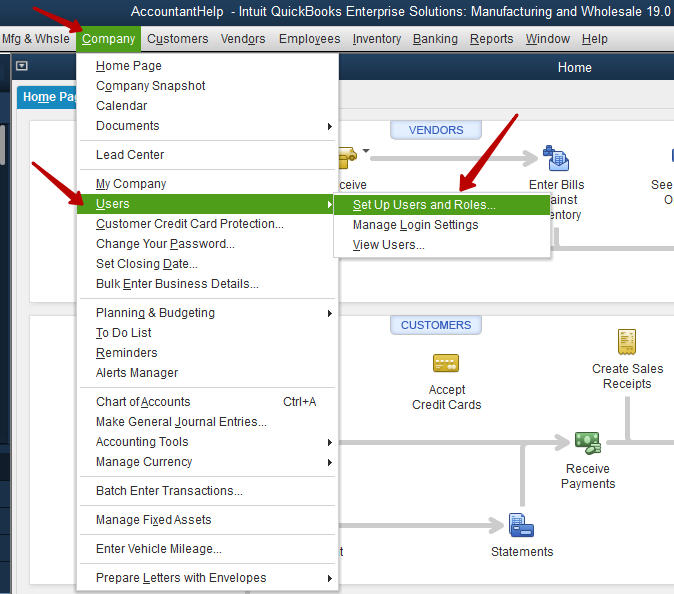 set up users and roles in quickbooks desktop
