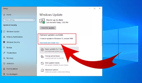Check for updates in windows 10