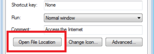 choose open file location 