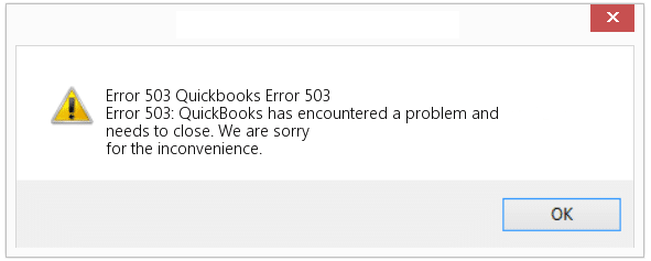 QuickBooks error message 503