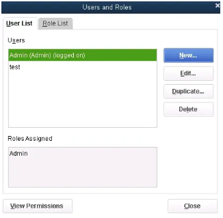 set-up users and roles to fix unexpected error 5 QuickBooks