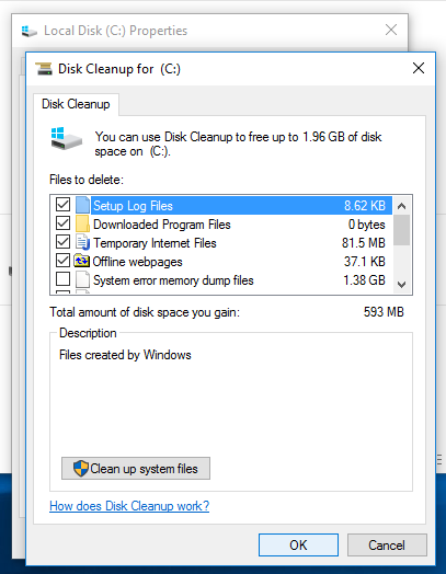 using the disk cleanup tool to fix 6130 error code in qb