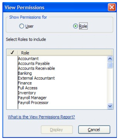 View Permissions and Role