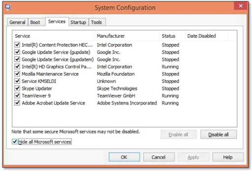 System Configuration Windows