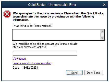 QuickBooks unrecoverable Error