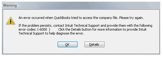quickbooks error code 6000 when tries to acccess the company file