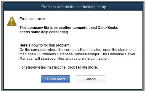 QuickBooks Error H202: when hosting company file on a Server