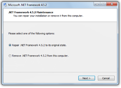 Repair Damaged .NET Framework