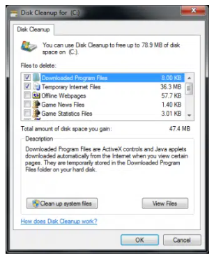 Run disk cleanup