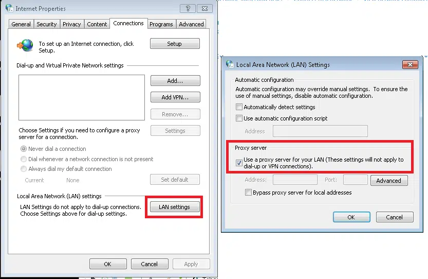 Untick the Use Proxy Option to resolve QuickBooks error 3008