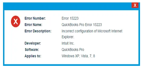 quickbooks pro error 15223