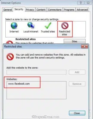 Switch to the "Advanced" tab and open security setting.