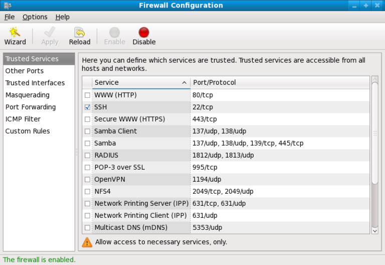 firewall configuration