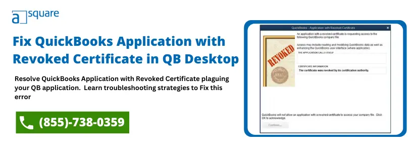 QuickBooks Application With Revoked Certificate error