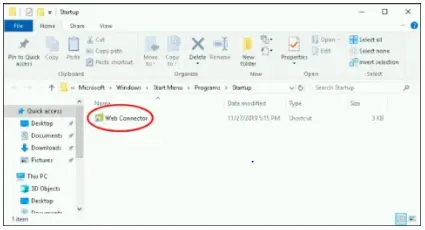 right-click on the quickbooks web connector file and rename it