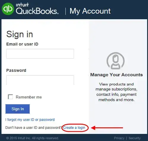 credentials to re-sign in QuickBooks