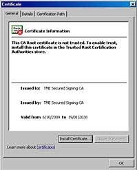 Install a digital signature certificate