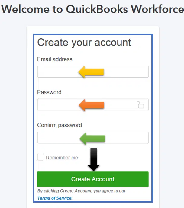 logging in to the intuit account in quickbooks