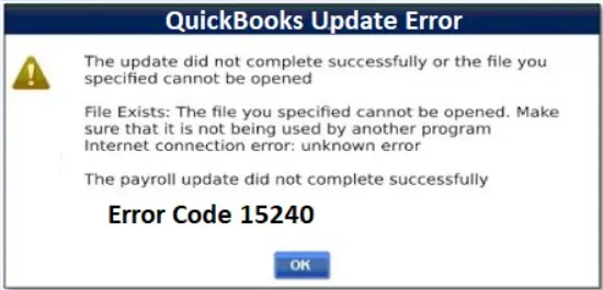 fix quickoboks error message 15240