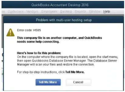 QuickBooks Error Code message H505
