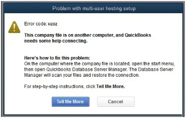 QuickBooks Error H202: when hosting company file on a Server