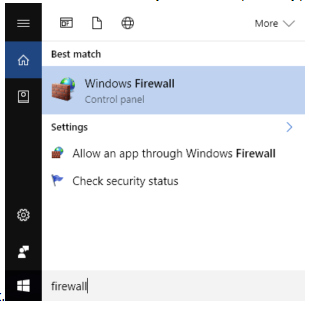search Windows Firewall in the search ba