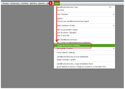 Click on Update The QuickBooks Desktop option in Help menu