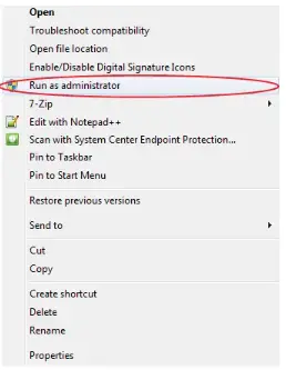 Login into the system using Windows admin credentials