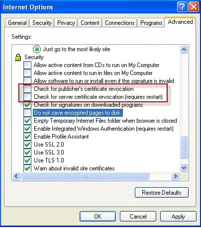 select "Internet Options." This will open the Internet Options window
