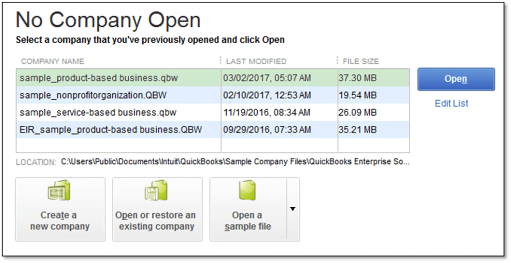 Run QuickBooks in a no-company open window