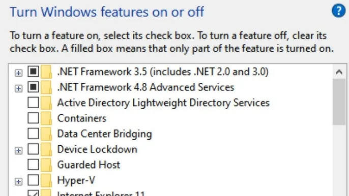 enable the .NET Framework 4.5 again through windows features.