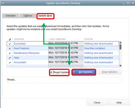 QuickBooks Reset Updates