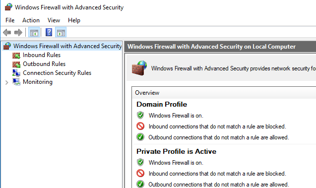 Windows Firewall With Advance Security