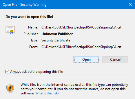 Install the Security Certificate