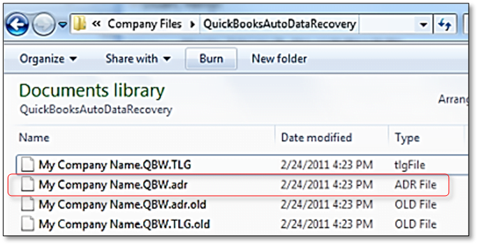 QUickBooks auto data recovery