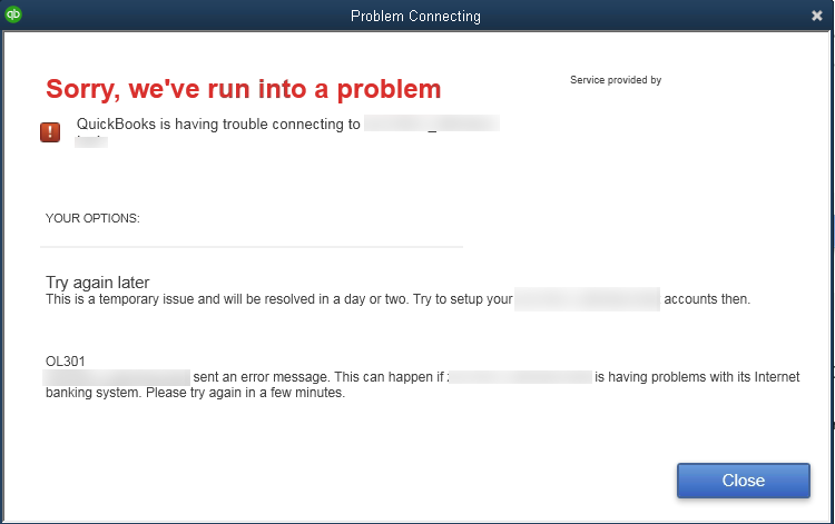 how to resolve quickbooks express web connect error message