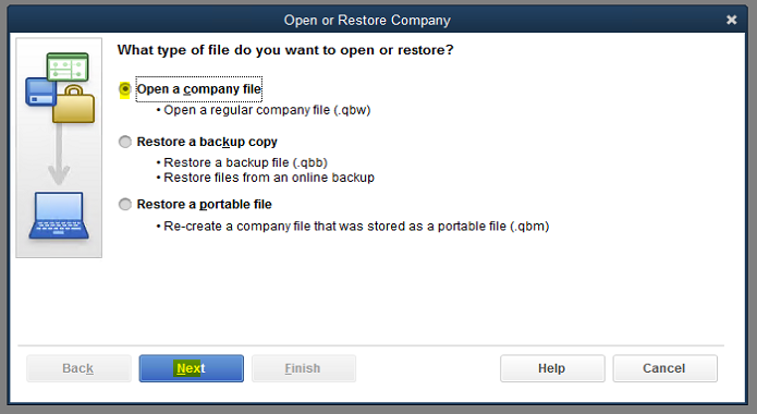 create a company file backup