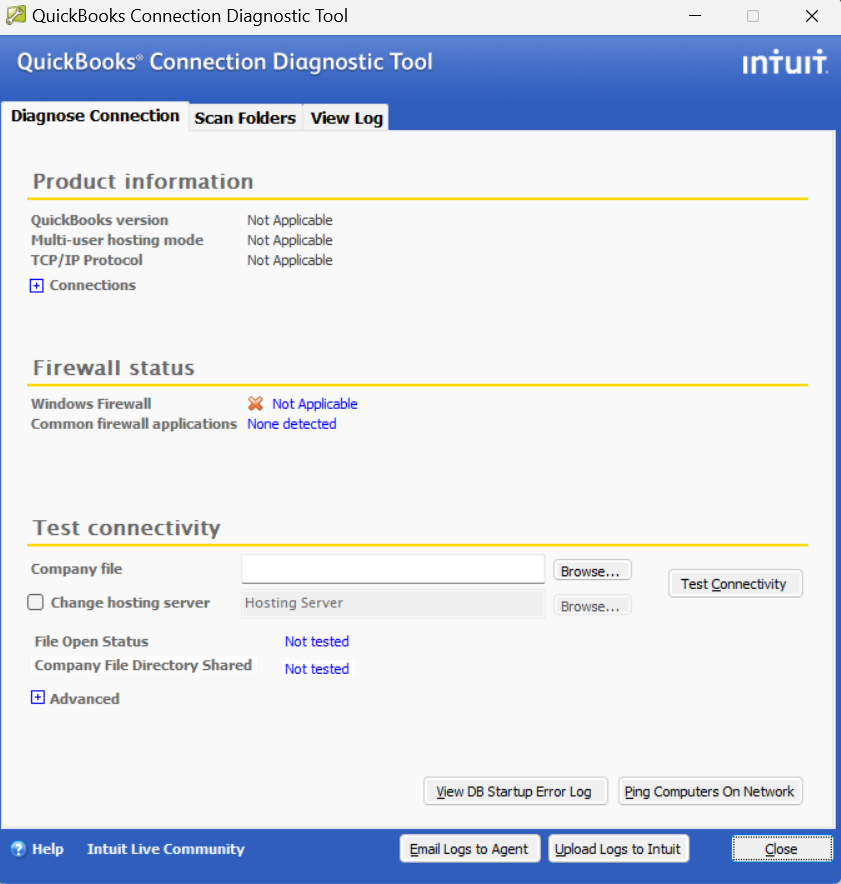 QB Connection Diagnostic Tool