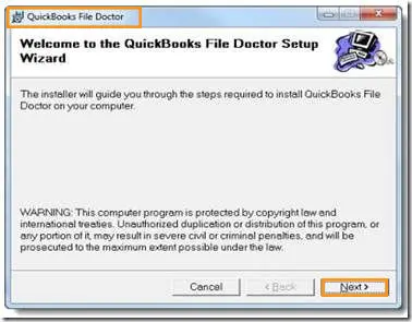 running the quickbooks file doctor tool.