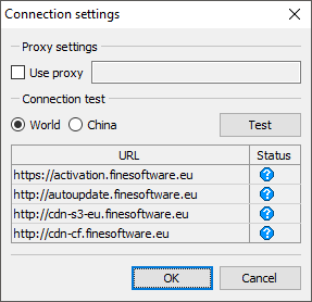 test internet connectivity and settings.