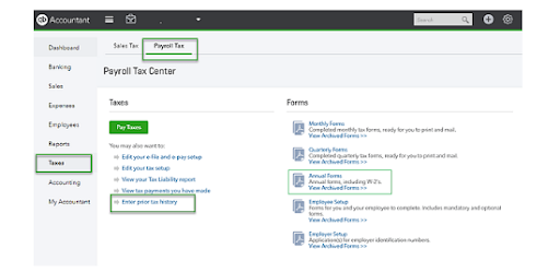 now print the filed w-2 forms in qb