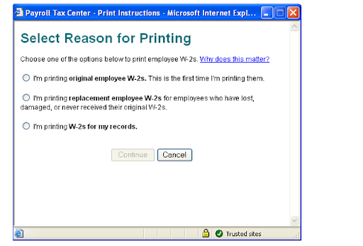 printing original employee W-2s
