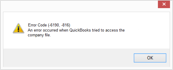 QuickBooks Error Code Message 6190 -816